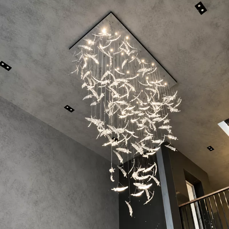 Đèn chùm lông vũ thiết kế DTK-01