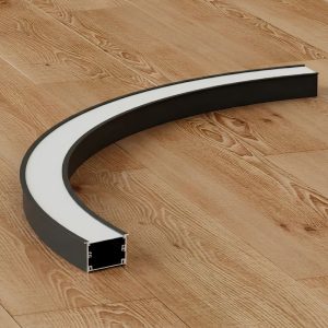 Đèn thanh nhôm profile định hình cong âm trần W50H37A