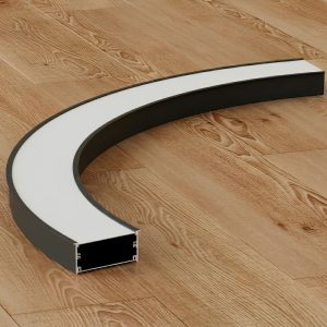 Đèn thanh nhôm profile định hình cong âm trần W70H37A