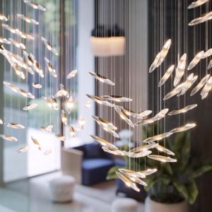 Đèn thả hạt gạo thủy tinh nghệ thuật DTK-24
