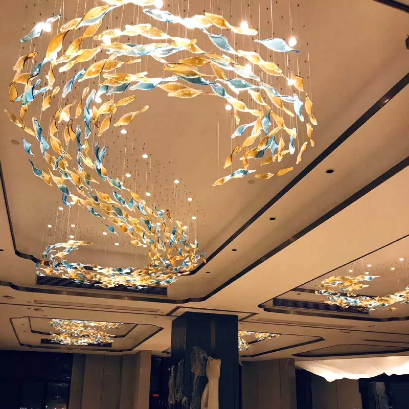 Đèn thả lá xoài thủy tinh nghệ thuật DTK-06 - Hình ảnh 2