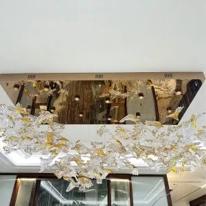 Đèn thả nghệ thuật bông tuyết nhũ vàng DTK-05