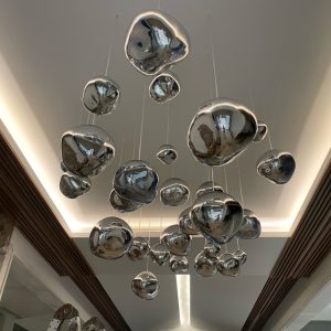 Đèn thả thủy tinh cầu sóng ngọc nghệ thuật DTK-14