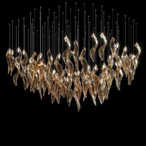 Đèn thả thủy tinh hổ phách nghệ thuật DTK-26
