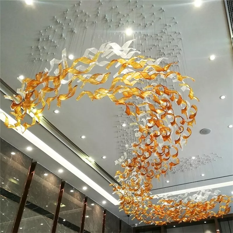 Đèn thả thủy tinh lá liễu xoắn nghệ thuật DTK-10