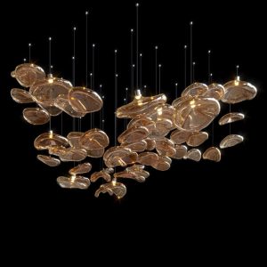 Đèn thả thủy tinh nghệ thuật màu hổ phách DTK-09