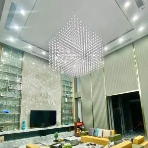 Đèn thiết kế khung inox sáng tạo khối vuông DTK-30